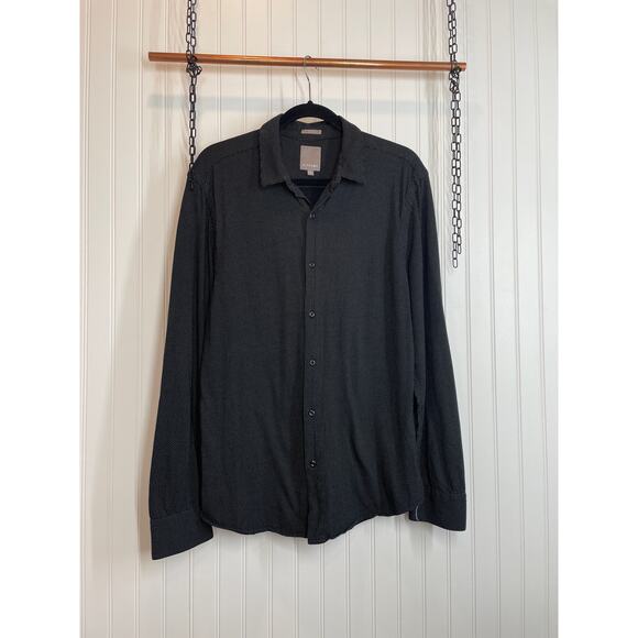 A-FRAME Men’s Black & White Dotted 100% Cotton Button Up Slim Fit Shirt Size L - Picture 1 of 6